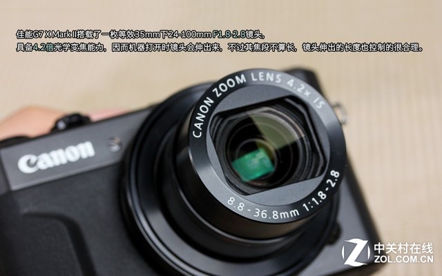 佳能 G7 X Mark II 镜头配备